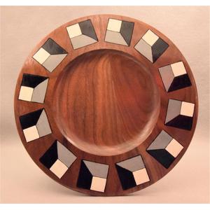 Walnut Platter with Acrylic 3D Effect