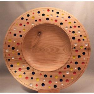 Ash Platter with Acrylic Color Recesses