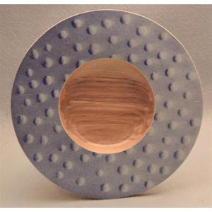 Ash Plate with Bold Pale Blue Raindrop Pattern